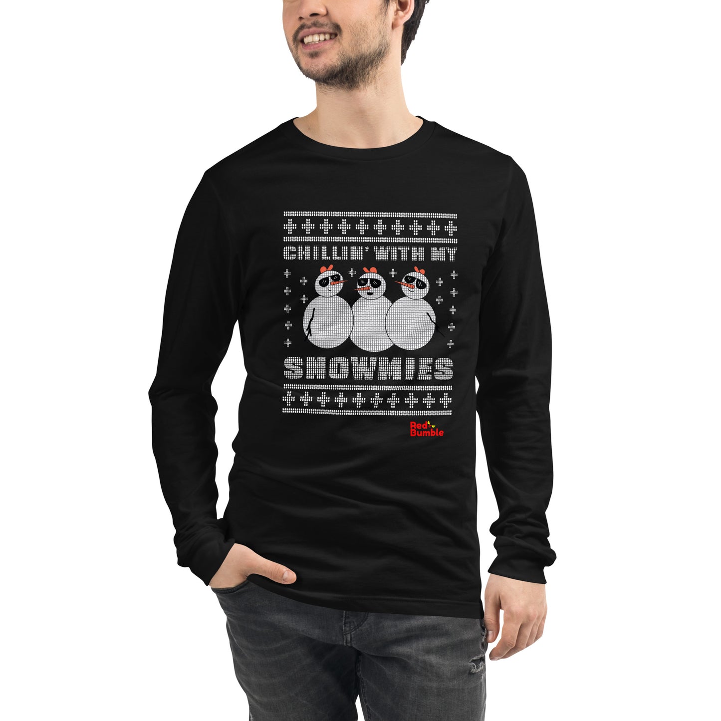 Unisex Long Sleeve Tshirt Theme Chillin' with my Snowmies