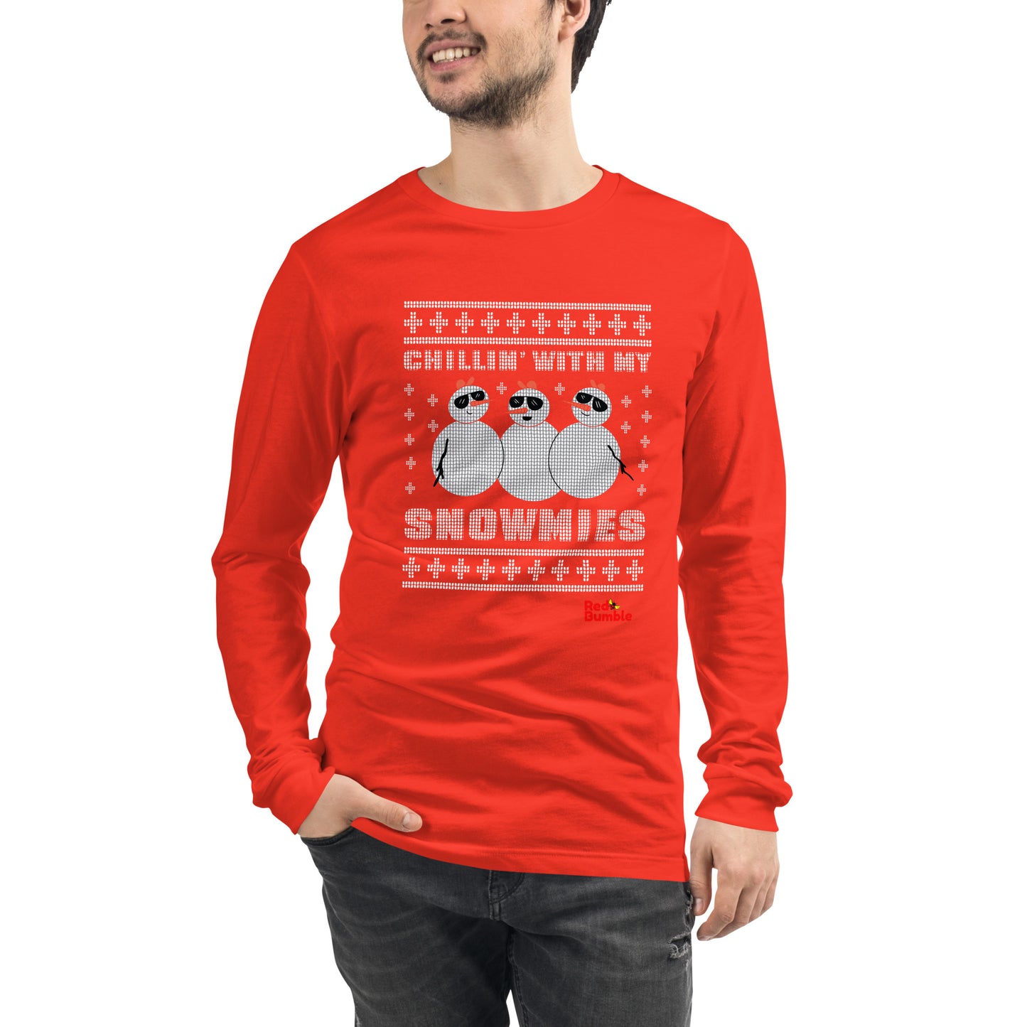 Unisex Long Sleeve Tshirt Theme Chillin' with my Snowmies