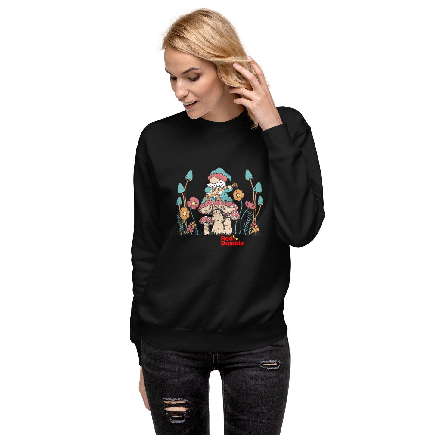 Unisex Premium Sweatshirt Gnome playing the guitar