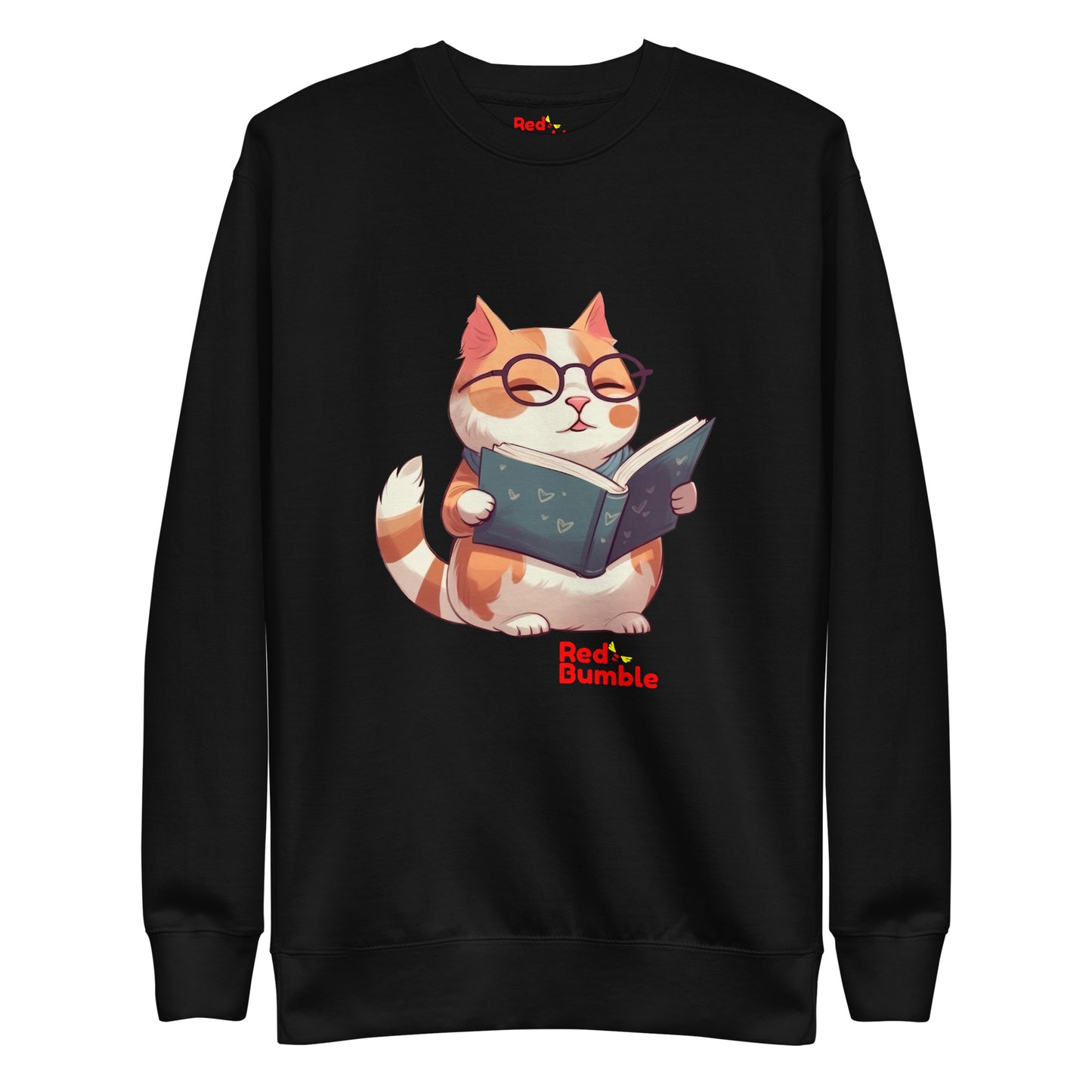 Unisex Premium Sweatshirt Reading Cool Cat