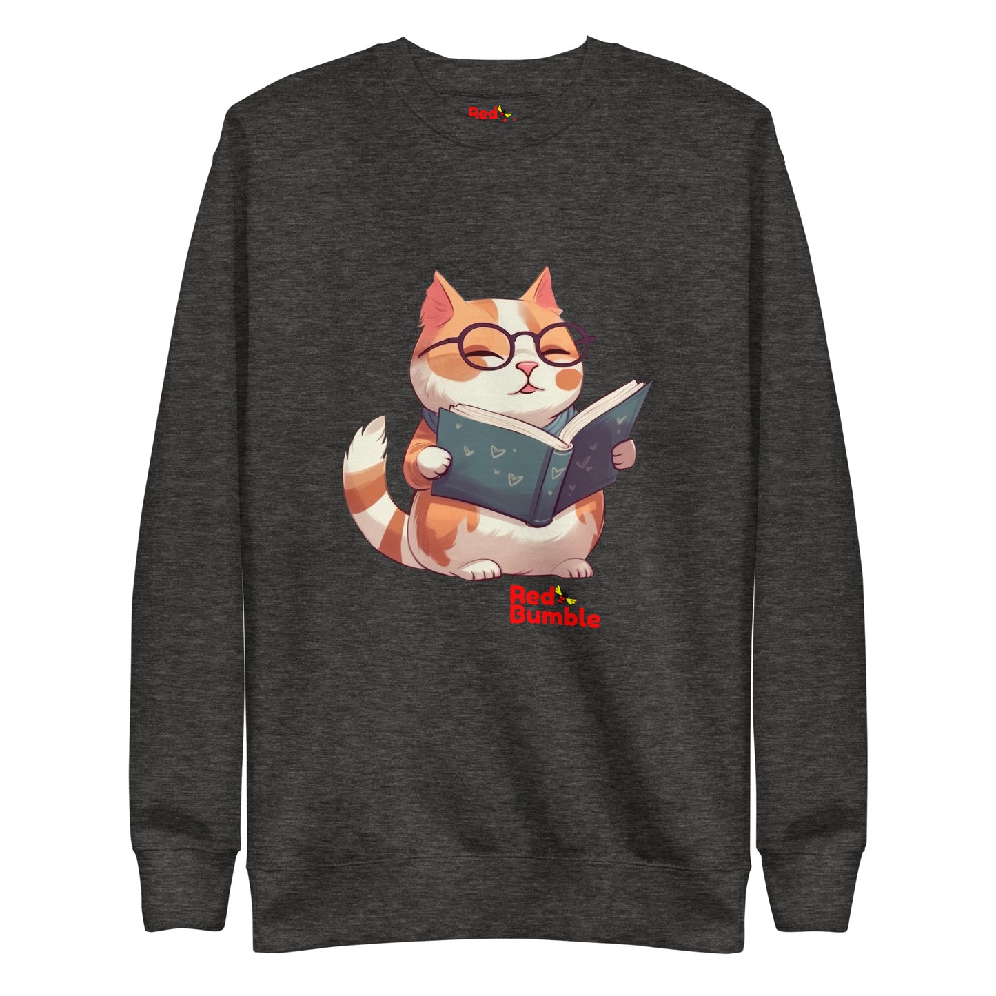 Unisex Premium Sweatshirt Reading Cool Cat