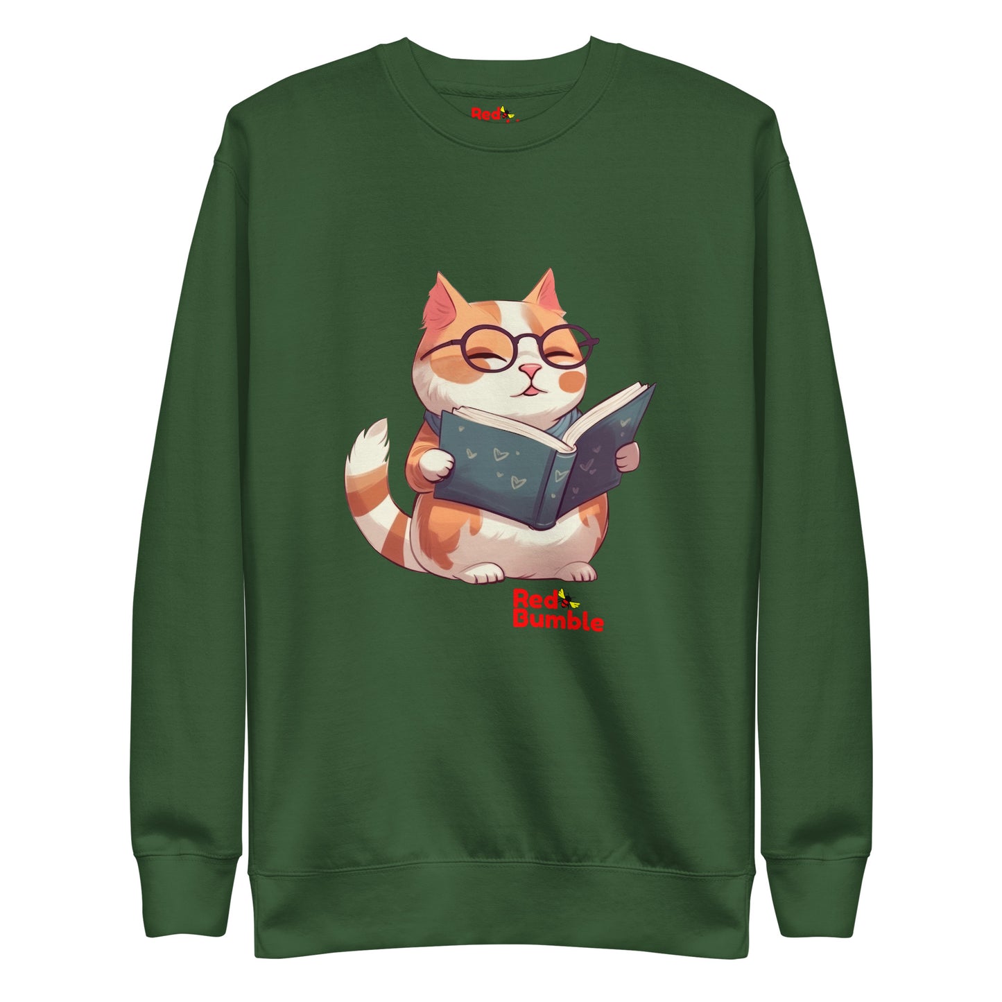 Unisex Premium Sweatshirt Reading Cool Cat