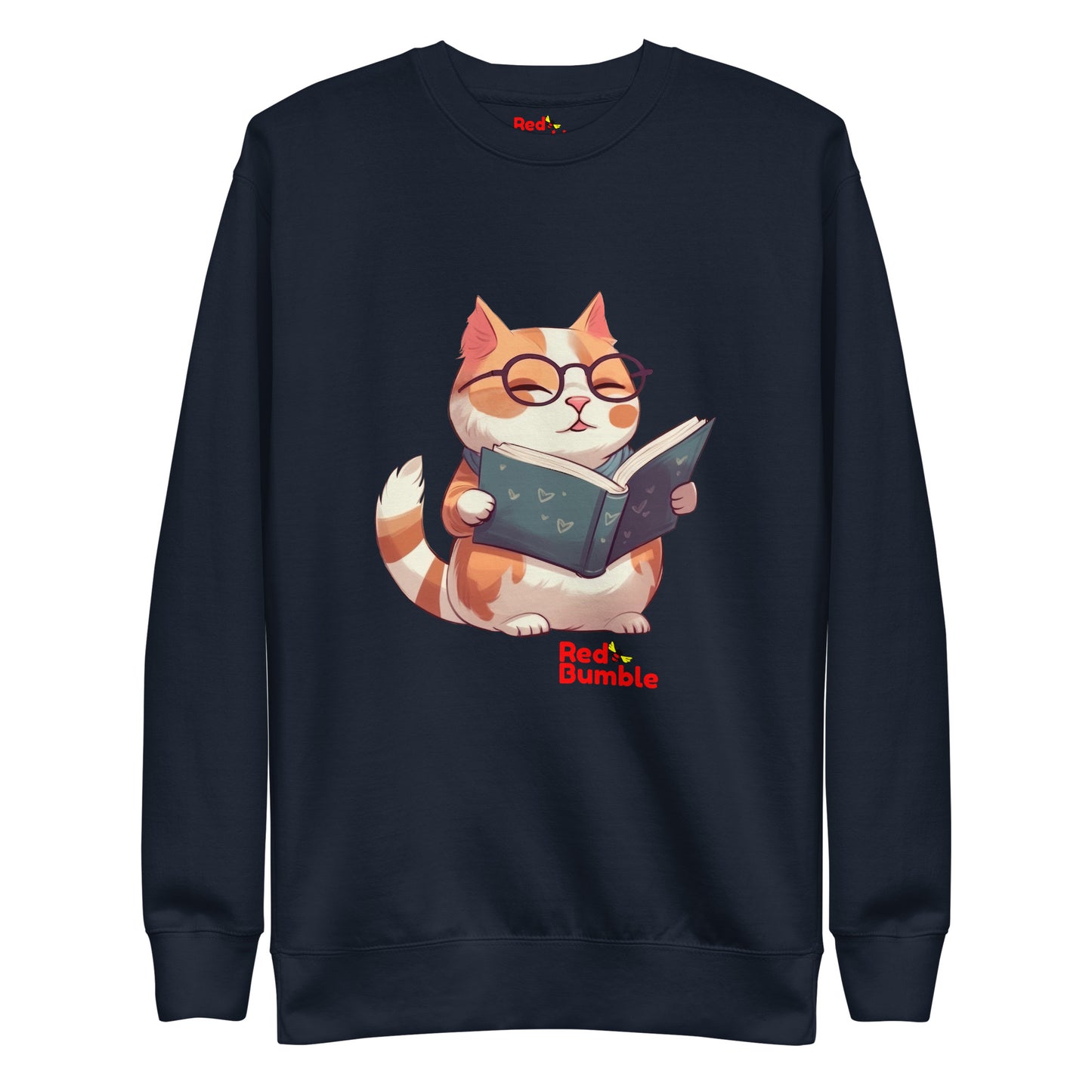 Unisex Premium Sweatshirt Reading Cool Cat