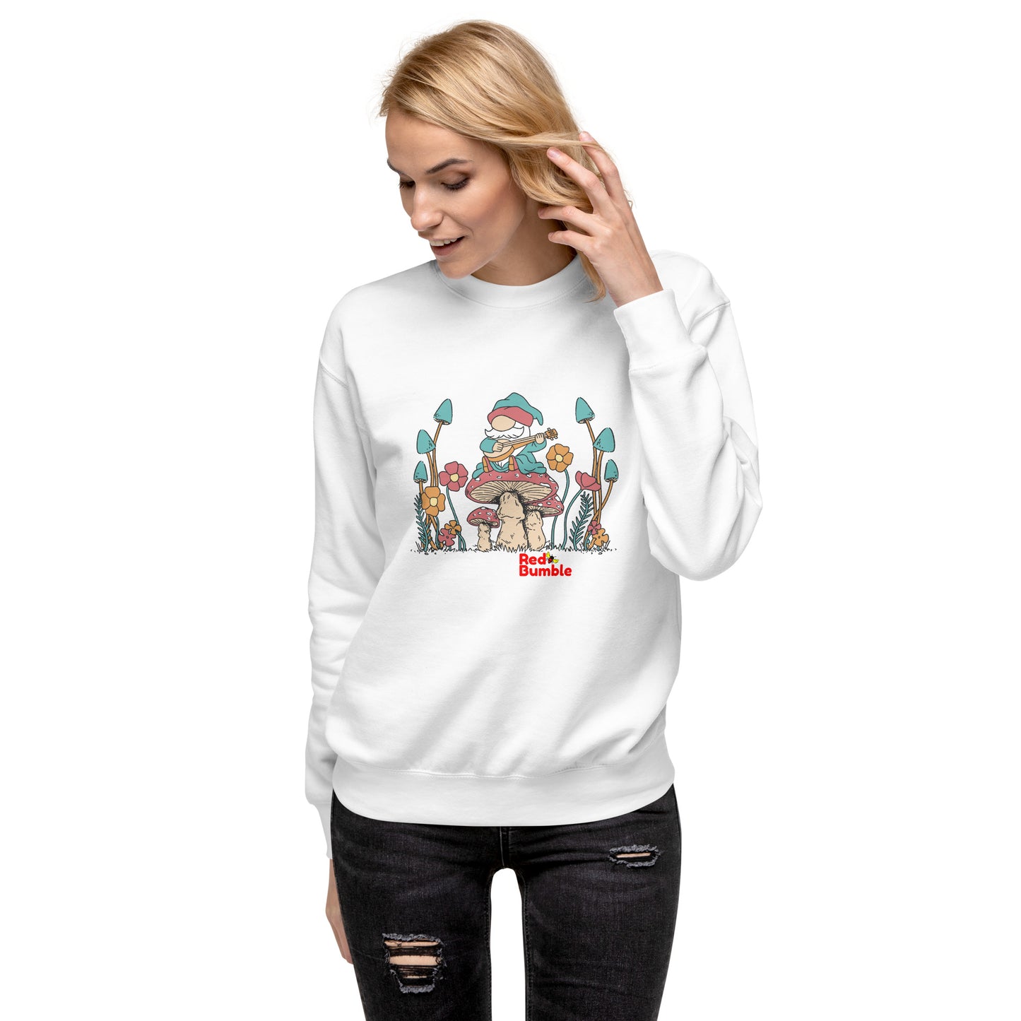 Unisex Premium Sweatshirt Gnome playing the guitar