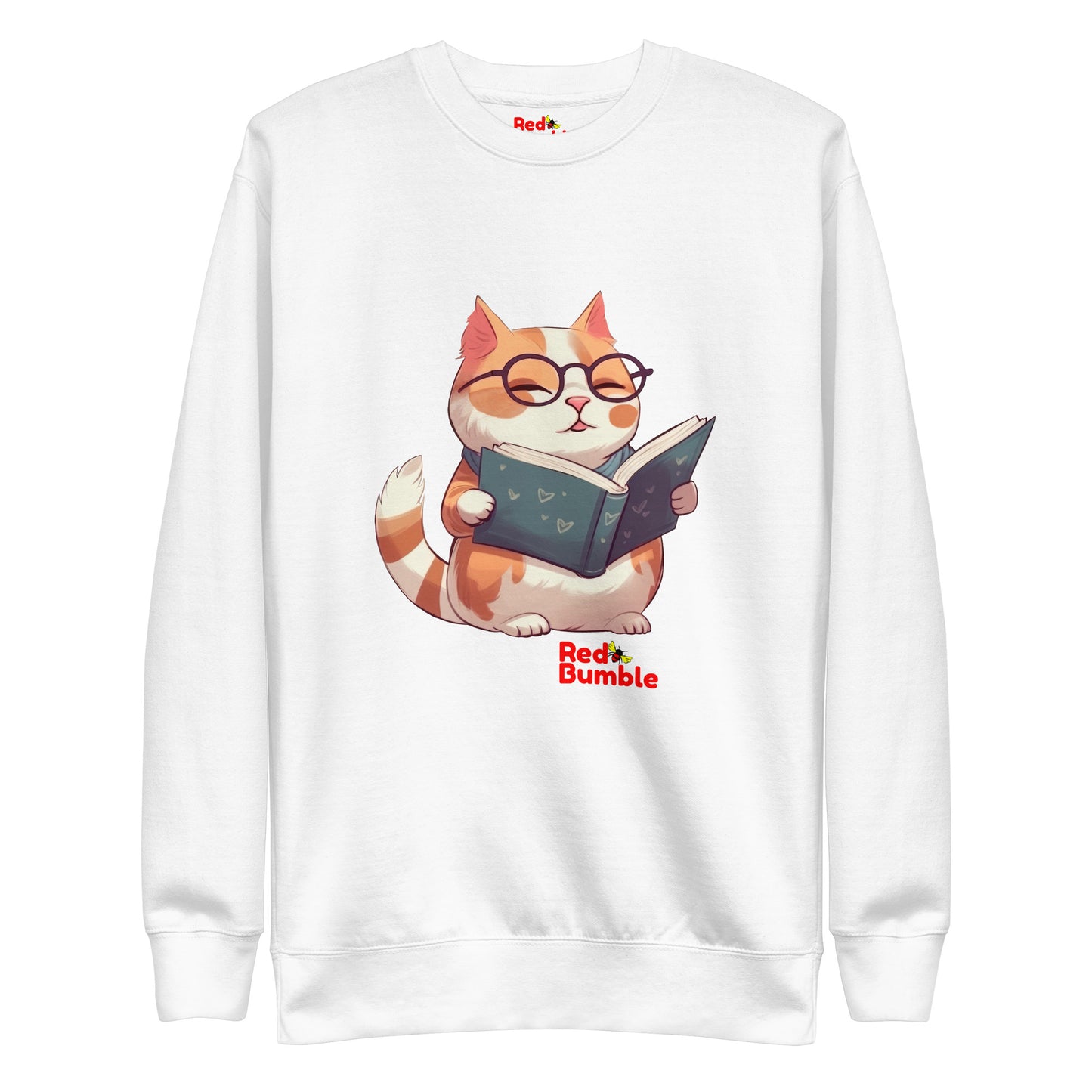 Unisex Premium Sweatshirt Reading Cool Cat