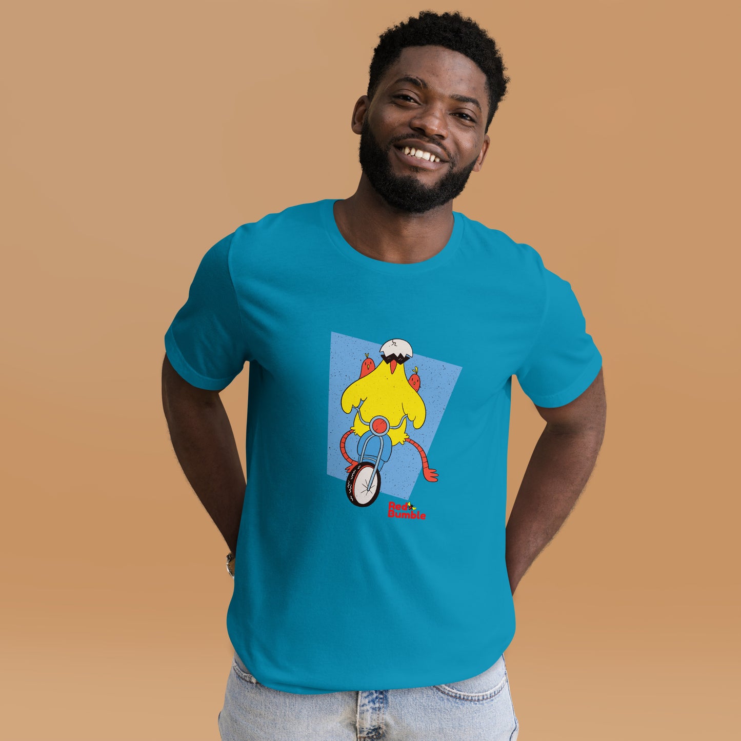 Unisex Short Sleeve T-Shirt Chicken Riding a Bike