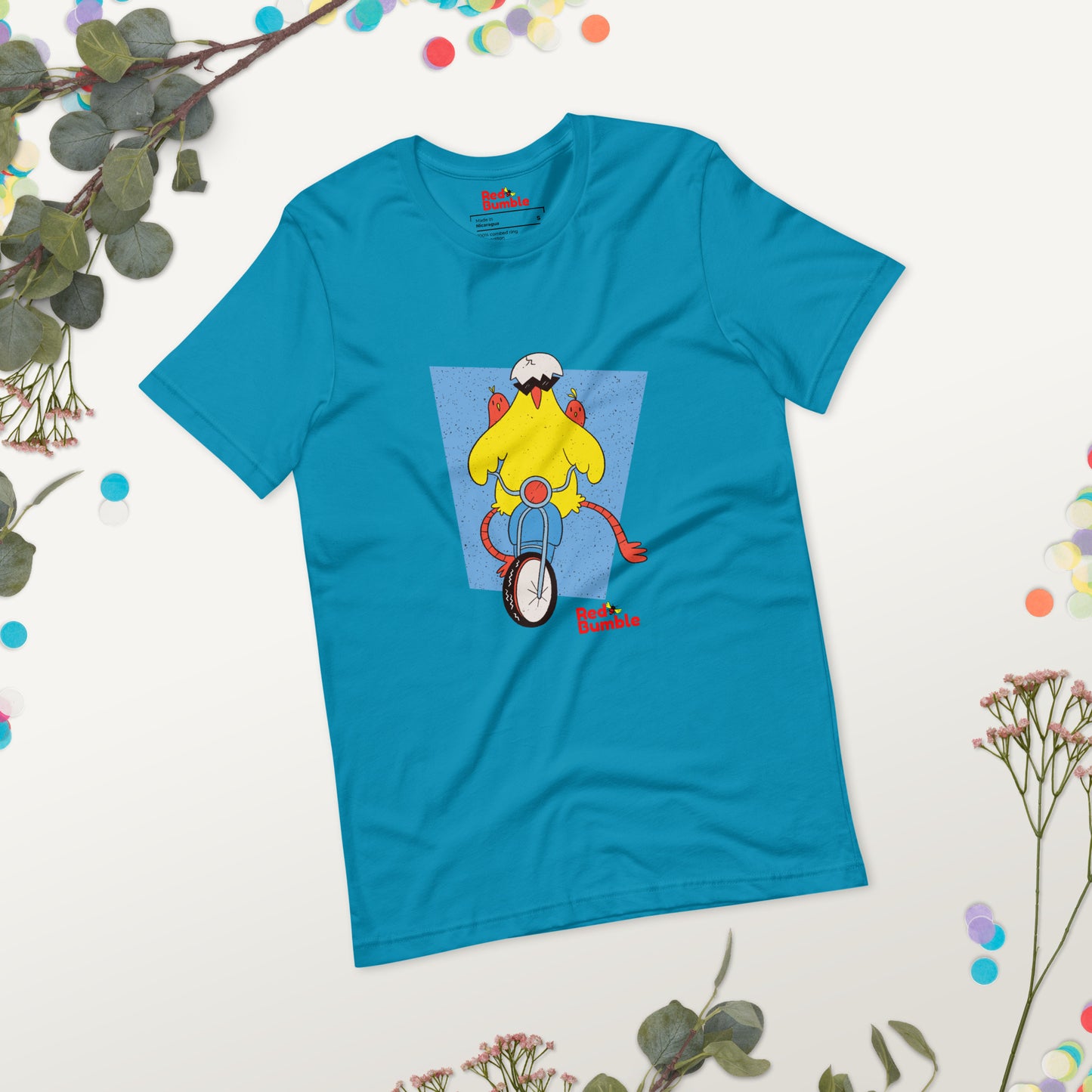 Unisex Short Sleeve T-Shirt Chicken Riding a Bike