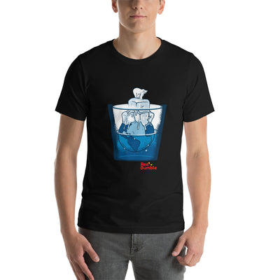 Unisex Short Sleeve T-Shirt Bear on Ice- Earth