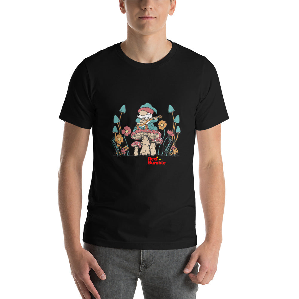 Unisex Short Sleeve T-Shirt Gnome playing the guitar