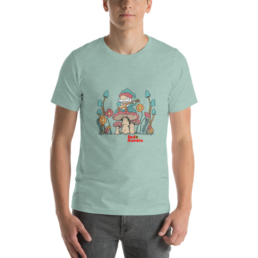 Unisex Short Sleeve T-Shirt Gnome playing the guitar