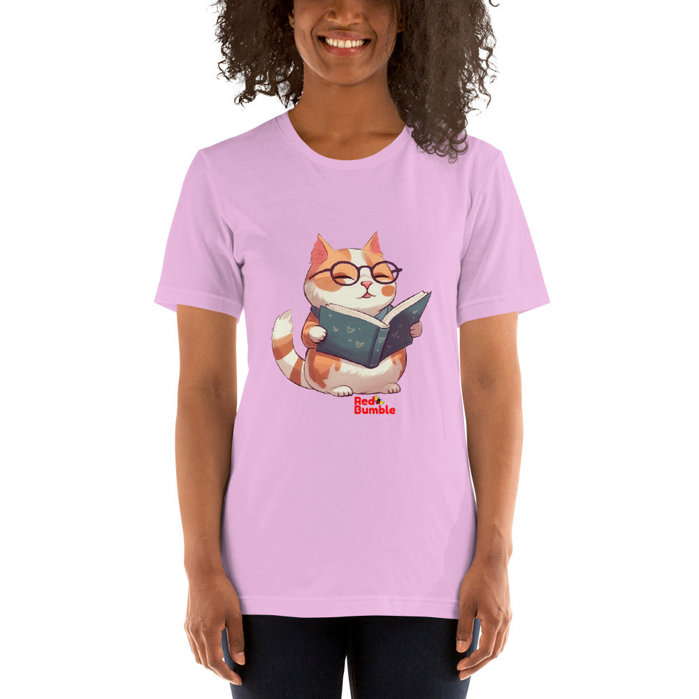 Unisex Short Sleeve T-Shirt Reading Cool Cat