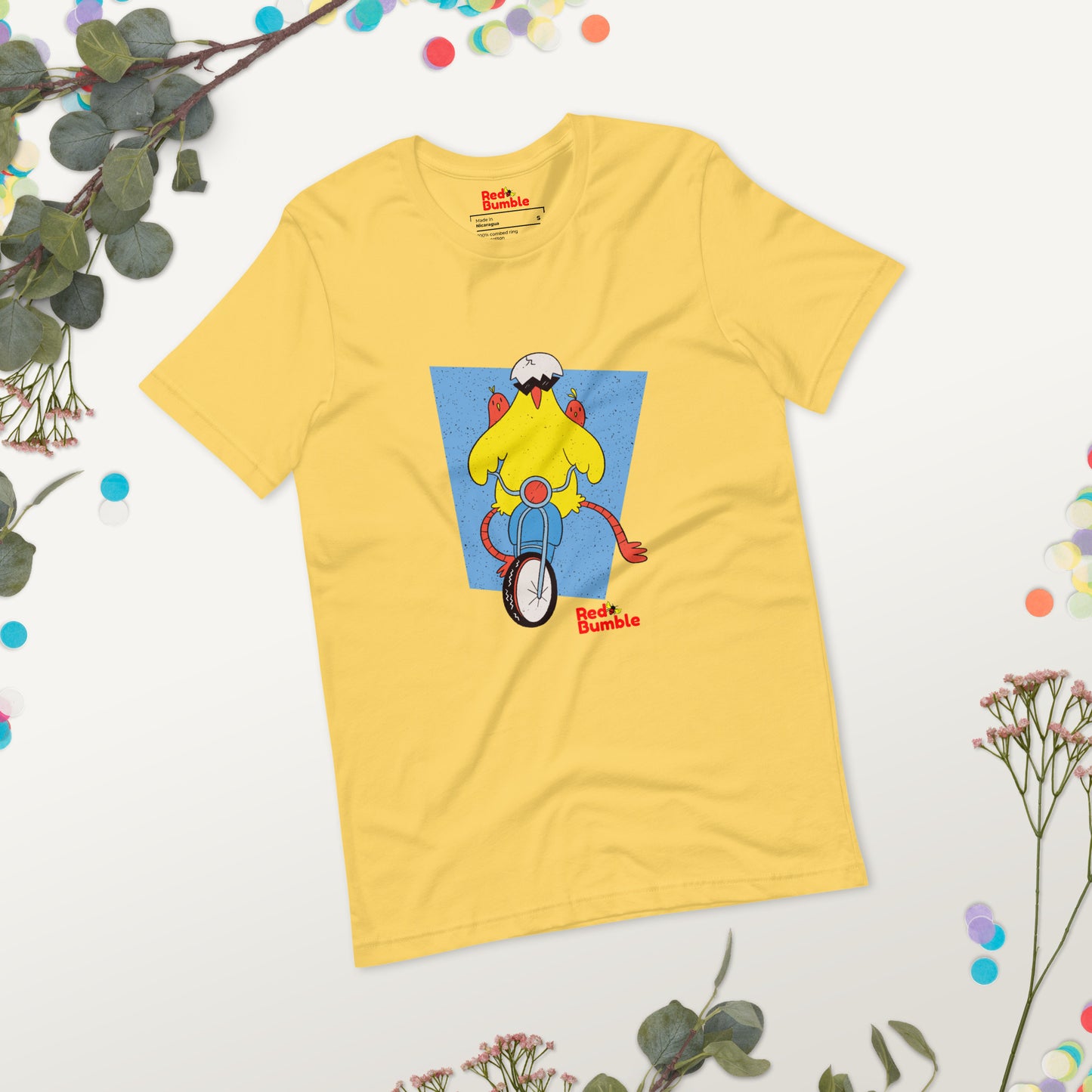 Unisex Short Sleeve T-Shirt Chicken Riding a Bike