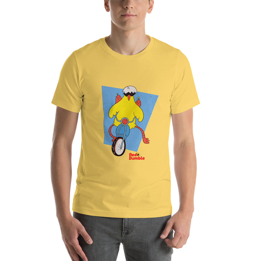 Unisex Short Sleeve T-Shirt Chicken Riding a Bike