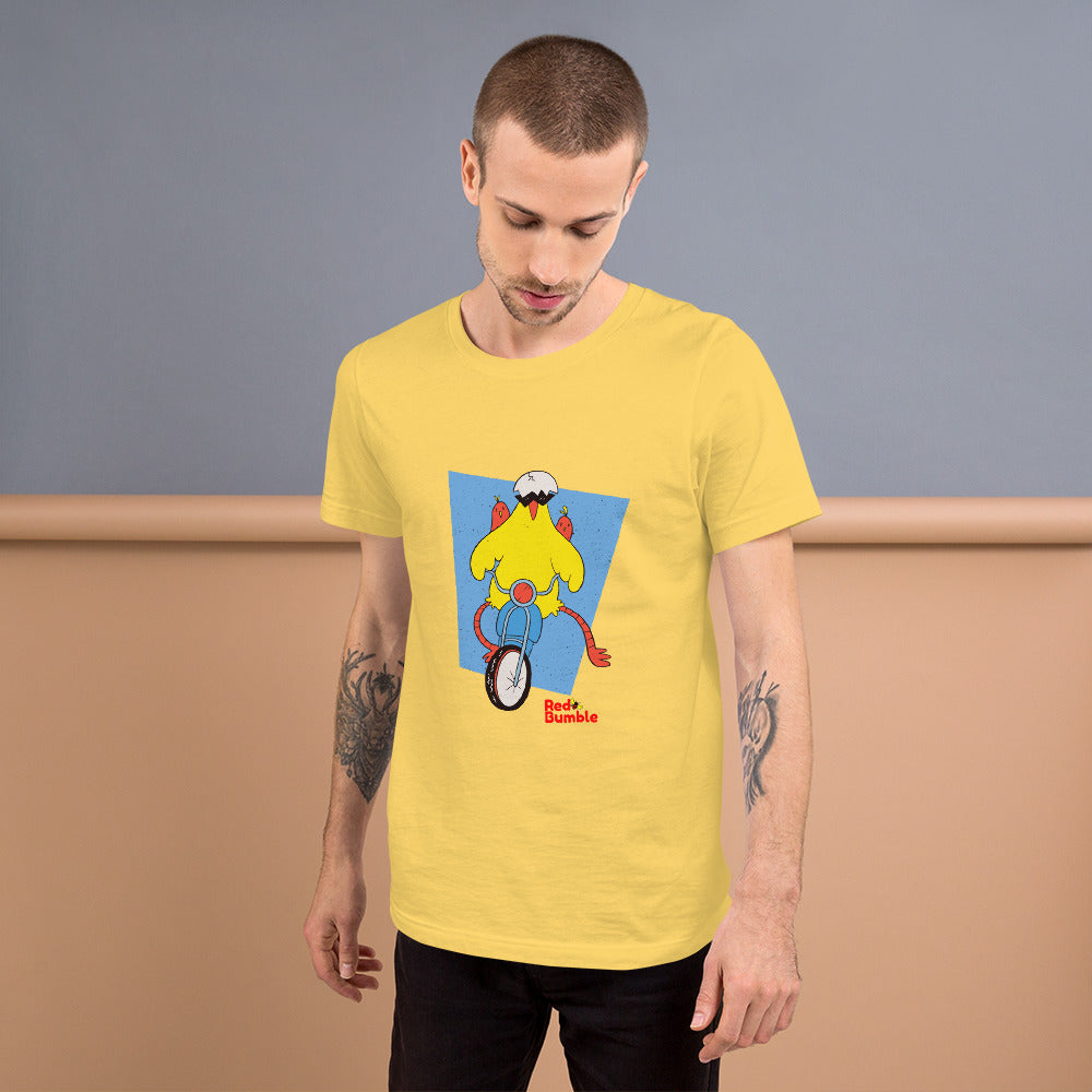 Unisex Short Sleeve T-Shirt Chicken Riding a Bike